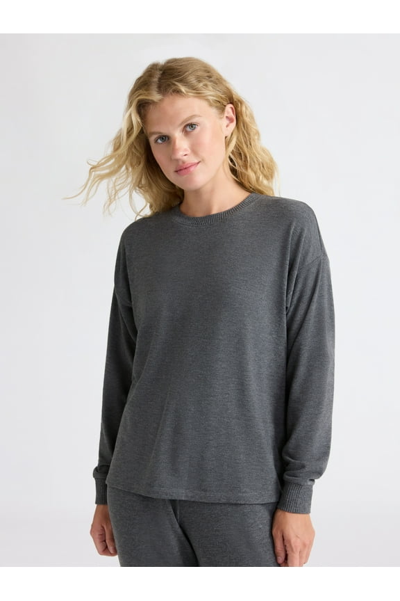 Women's Cozy Lounge Collection Hacci Knit Sleep Top with Long Sleeves, Sizes XS-3X