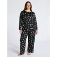 thumbnail image 1 of Joyspun Women's Dreamy Soft Collection Long Sleeve Sleep Top and Straight Leg Pants Pajama Set, 2-Piece, Sizes XS-3X, 1 of 5