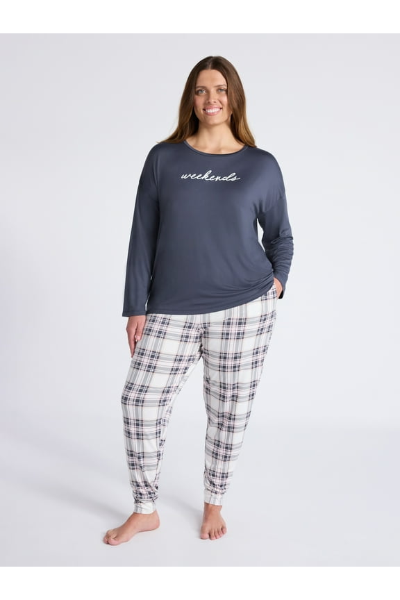 Women's Dreamy Soft Collection Long Sleeve Sleep Top and Joggers Pajamas Set, 2-Piece, Sizes XS-3X