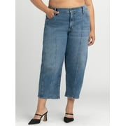 JESSICA SIMPSON Women's and Women's Plus Myrtle Barrel Leg Jeans, Sizes 2-24W