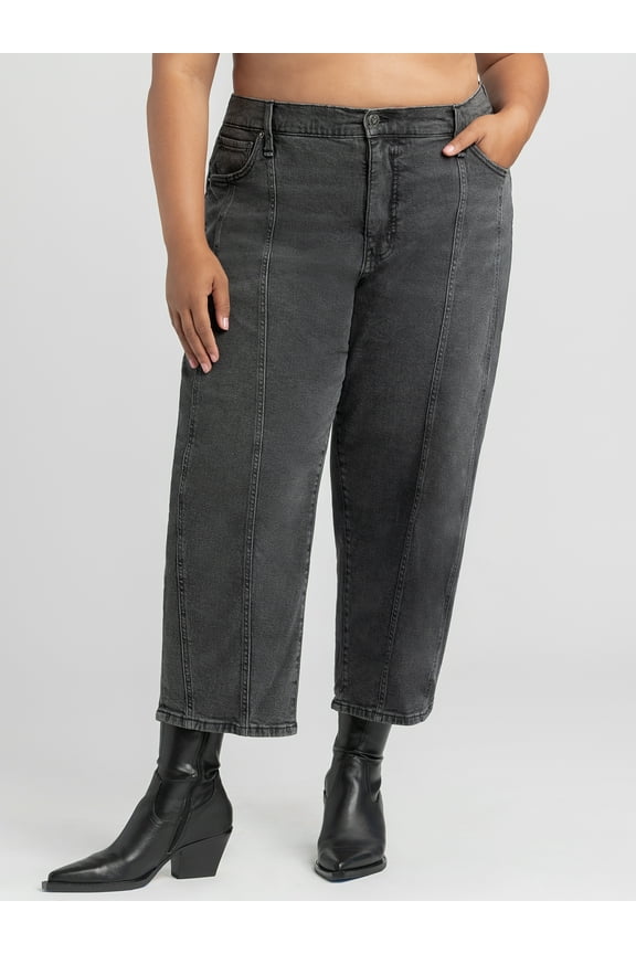 Women's and Women's Plus Myrtle Barrel Leg Jeans, Sizes 2-24W