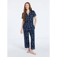 thumbnail image 1 of Joyspun Women's Dreamy Soft Collection Notch Collar Top and Capri Pants Pajama Set, 2-Piece, Sizes XS-3X, 1 of 5