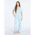 thumbnail image 1 of Joyspun Women's Dreamy Soft Collection Notch Collar Top and Capri Pants Pajama Set, 2-Piece, Sizes XS-3X, 1 of 4