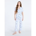 thumbnail image 1 of Joyspun Women's Dreamy Soft Collection Notch Collar Top and Capri Pants Pajama Set, 2-Piece, Sizes XS-3X, 1 of 5