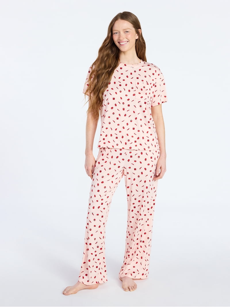 Joyspun Women's Dreamy Soft Collection Short Sleeve Sleep Top and