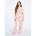 thumbnail image 1 of Joyspun Women's Dreamy Soft Collection Short Sleeve Sleep Top and Open Leg Pants Set, 2-Piece, Sizes XS-3X, 1 of 5