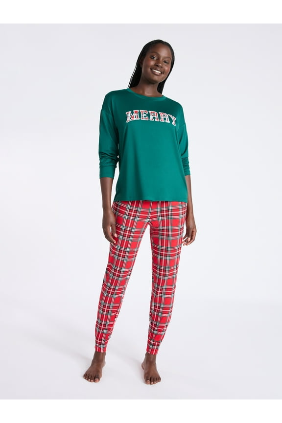 Women's Dreamy Soft Collection Long Sleeve Sleep Top and Joggers Pajamas Set, 2-Piece, Sizes XS-3X