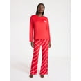 thumbnail image 1 of Joyspun Women's Dreamy Soft Collection Long Sleeve Sleep Top and Straight Leg Pants Pajama Set, 2-Piece, Sizes XS-3X, 1 of 4