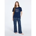 thumbnail image 1 of Joyspun Women's Dreamy Soft Collection Short Sleeve Sleep Top and Open Leg Pants Set, 2-Piece, Sizes XS-3X, 1 of 5