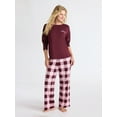 thumbnail image 1 of Joyspun Women's Dreamy Soft Collection Long Sleeve Sleep Top and Straight Leg Pants Pajama Set, 2-Piece, Sizes XS-3X, 1 of 5