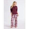 thumbnail image 1 of Joyspun Women's Dreamy Soft Collection Long Sleeve Sleep Top and Straight Leg Pants Pajama Set, 2-Piece, Sizes XS-3X, 1 of 5