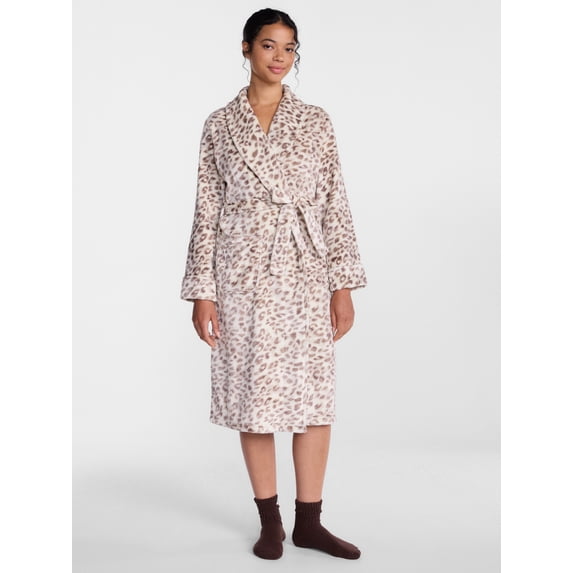 Joyspun Women's Plush Robe, Sizes S to 3X