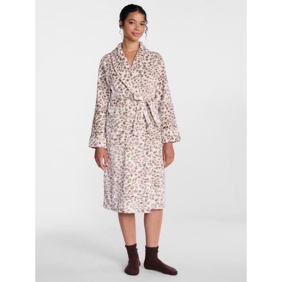 Joyspun Women's Plush Robe, Sizes S to 3X