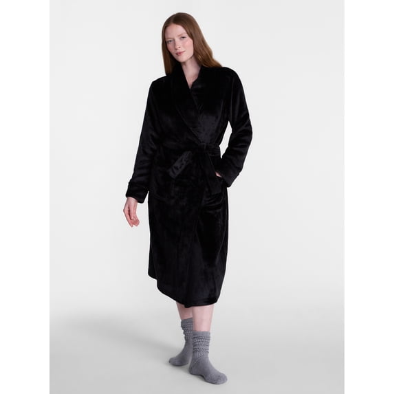 Joyspun Women's Plush Robe, Sizes S to 3X