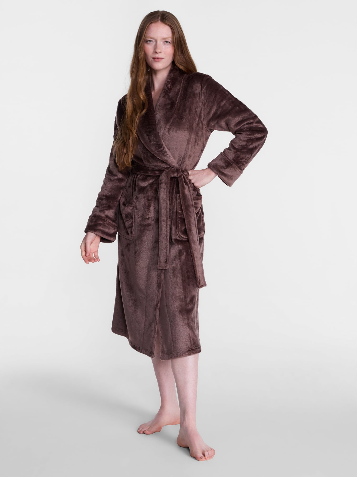 Joyspun Women's Plush Robe, Sizes S to 3X