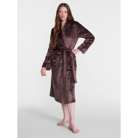 Joyspun Women's Plush Robe, Sizes S to 3X