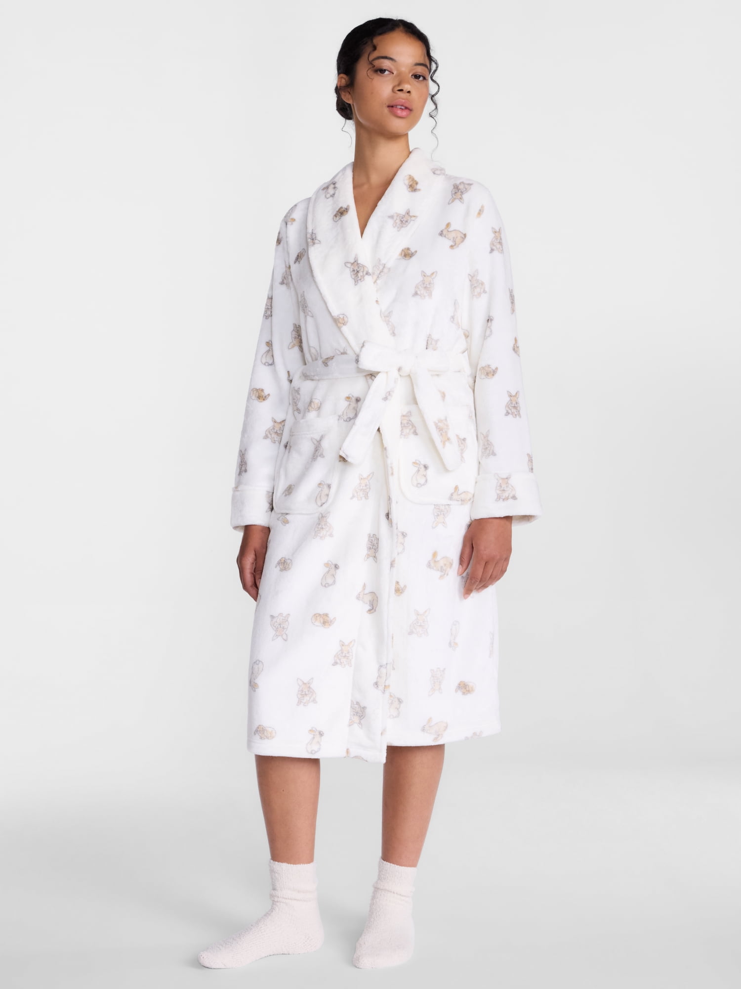 Joyspun Women's Plush Robe, Sizes S-3X