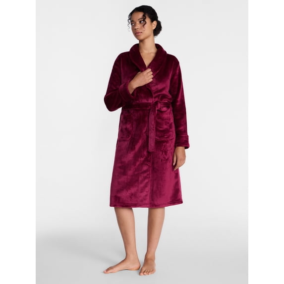 Joyspun Women's Plush Robe, Sizes S to 3X