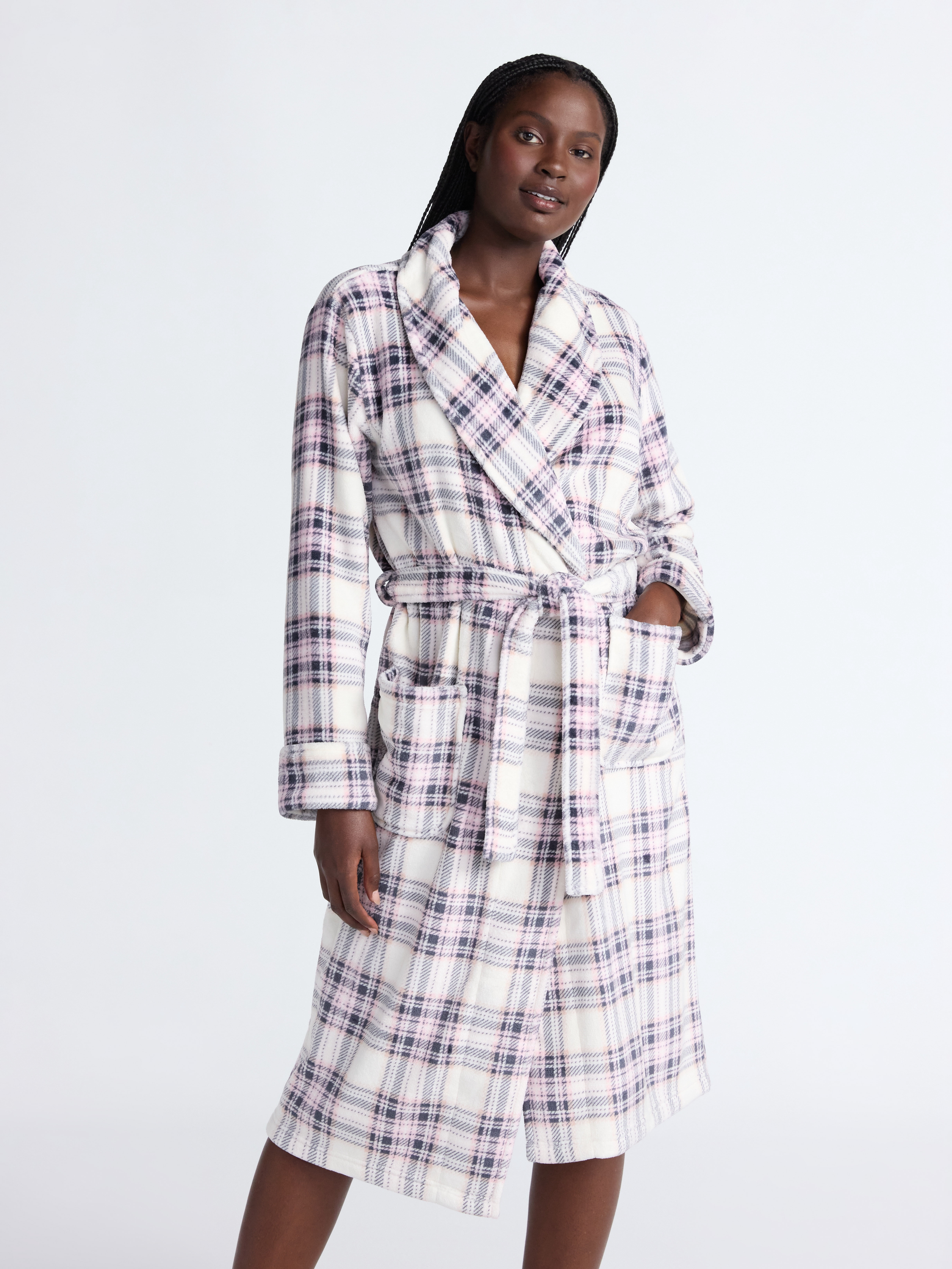 Joyspun Women's Plush Robe, Sizes S-3X