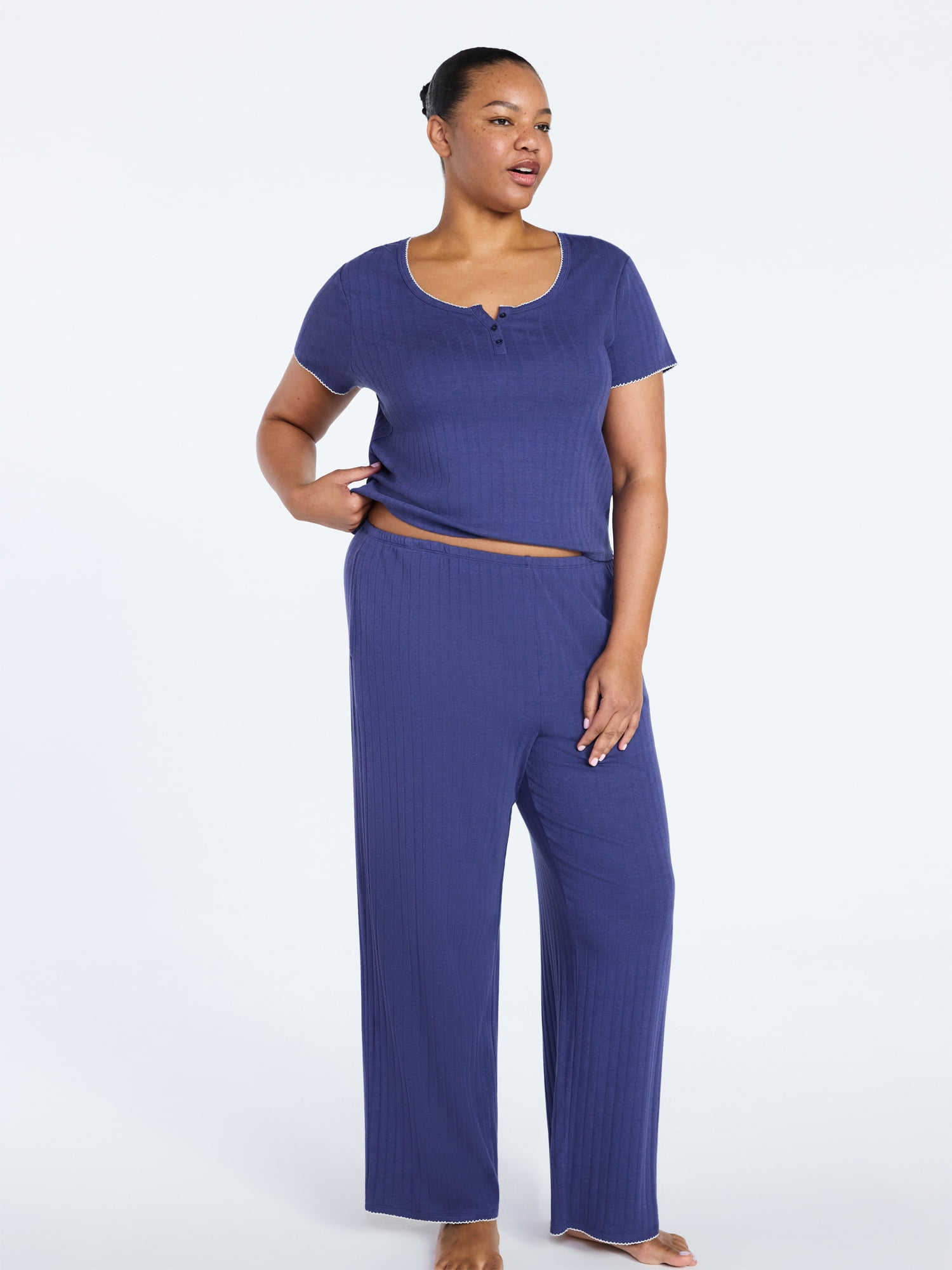 Joyspun Women’s Pointelle Knit Sleepwear Pants, 30'' Inseam, Sizes XS-3X