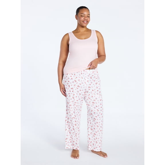 Joyspun Women's Poplin Sleep Pants, 30'' Inseam, Sizes XS-3X