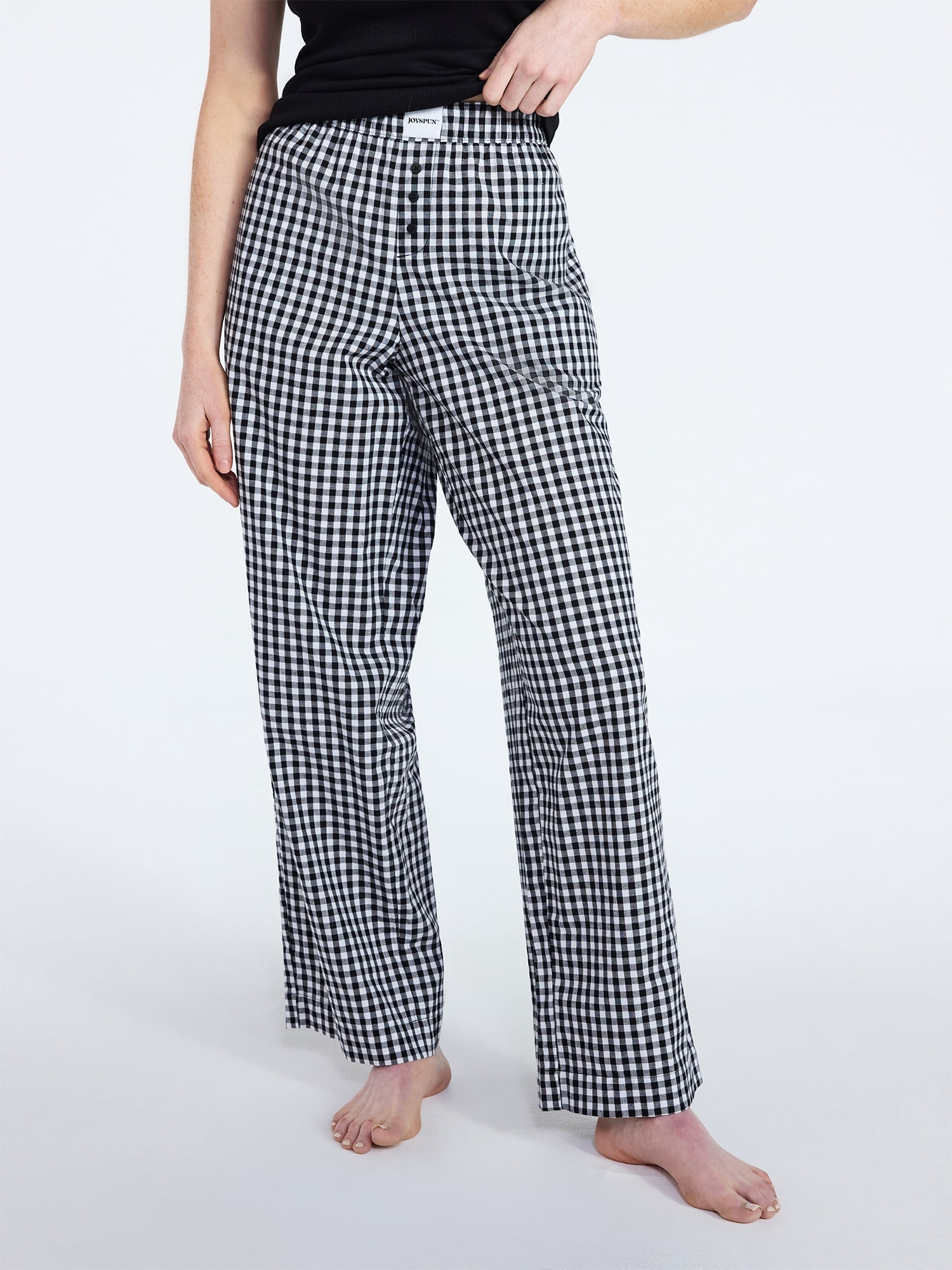 Joyspun Women's Poplin Sleep Pants, 30'' Inseam, Sizes XS-3X