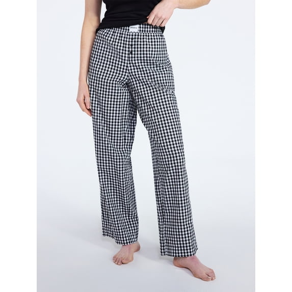 Joyspun Women's Poplin Sleep Pants, 30'' Inseam, Sizes XS-3X