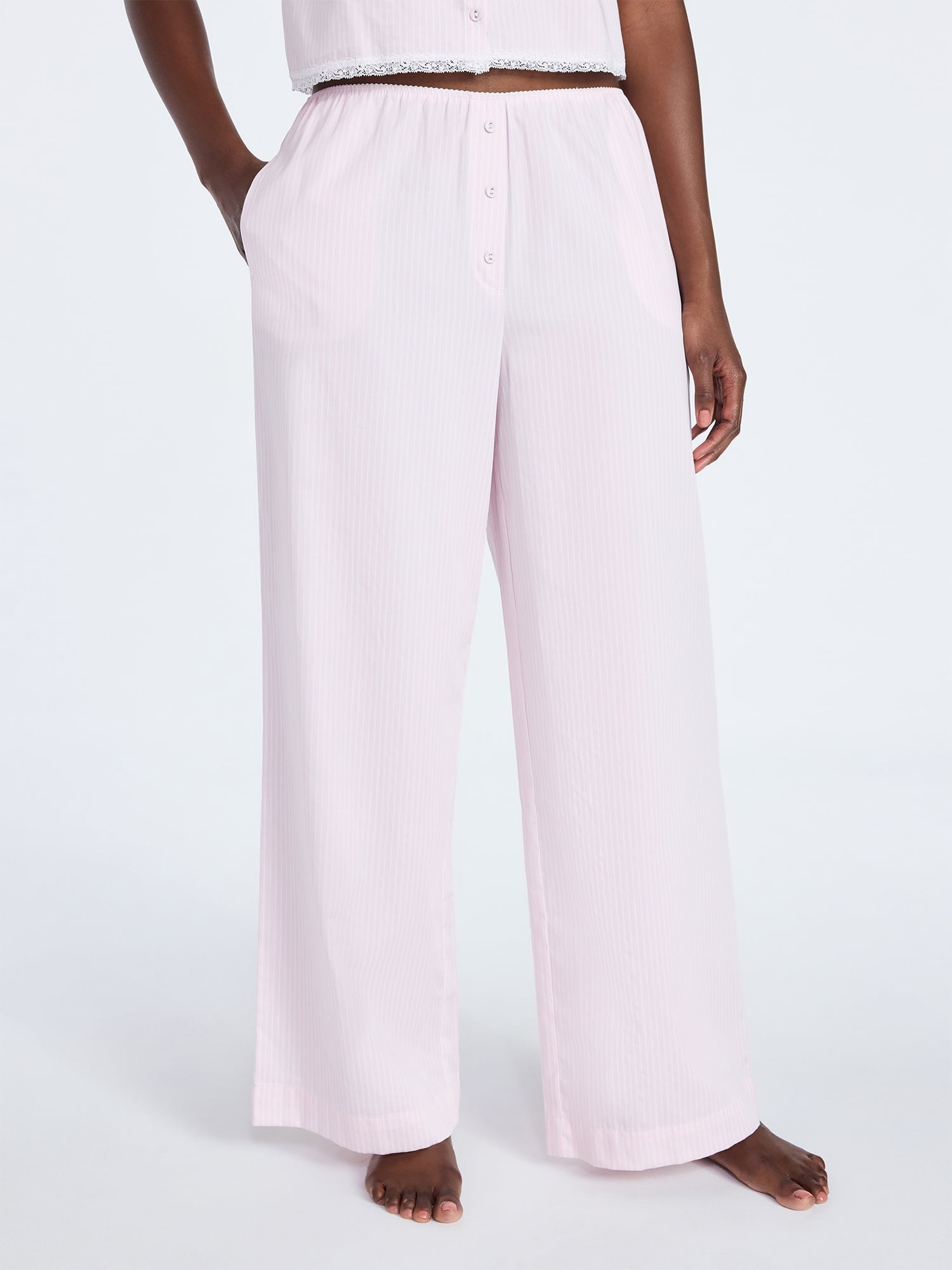 Joyspun Women's Poplin Sleep Pants, 31'' Inseam, Sizes XS-3X