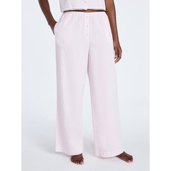 Joyspun Women's Poplin Sleep Pants, 31'' Inseam, Sizes XS-3X