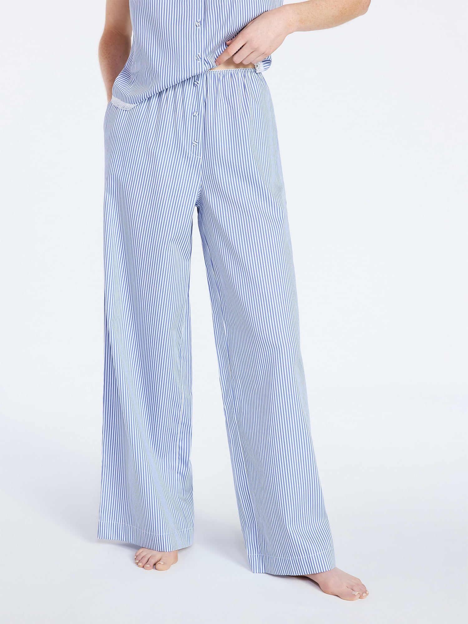 Joyspun Women's Poplin Sleep Pants, 31'' Inseam, Sizes XS-3X