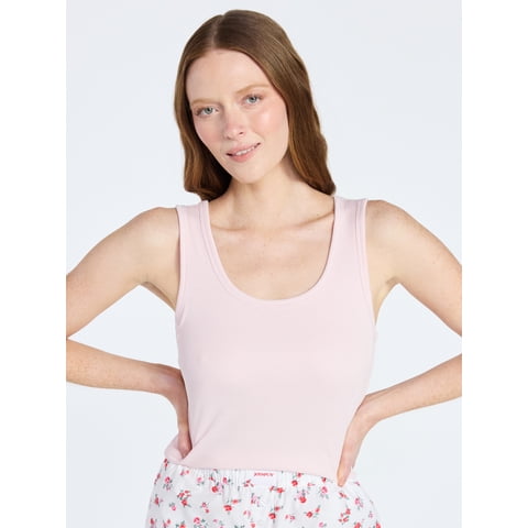 Women's Ribbed Tank with Inner Bra, Sizes XS-3X