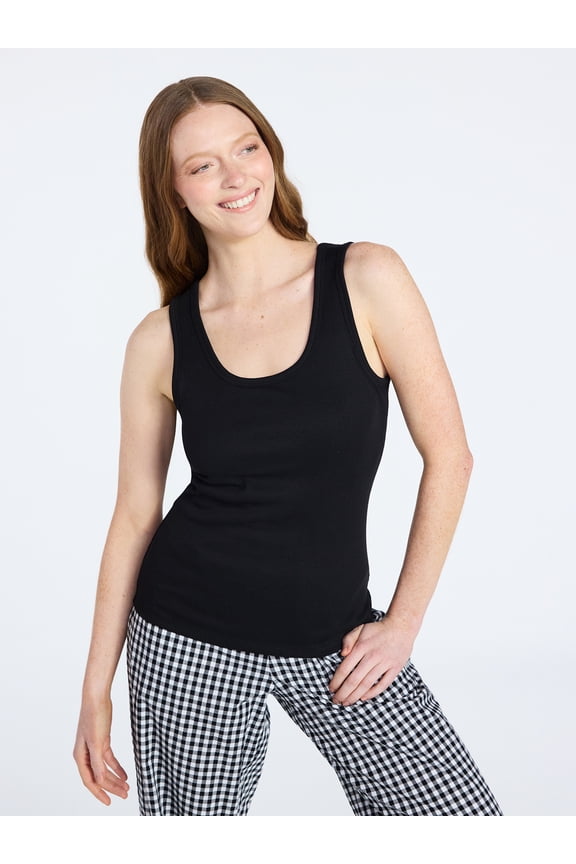 Women's Ribbed Tank with Inner Bra, Sizes XS-3X