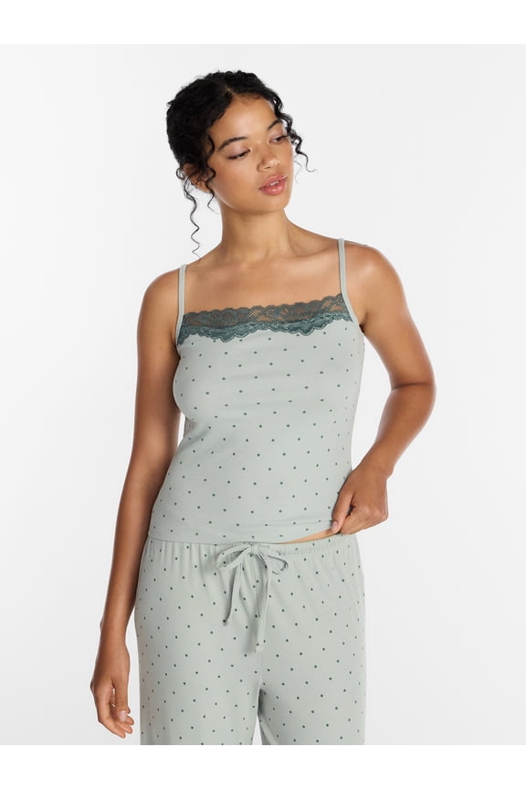 Women’s Lace Trim Ribbed Modal Cami, Sizes XS-3X