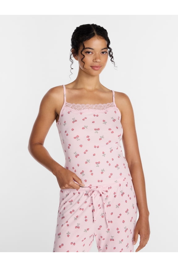 Women’s Lace Trim Ribbed Modal Cami, Sizes XS-3X