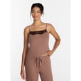 thumbnail image 1 of Joyspun Women’s Rib Lace Cami, Sizes XS to 3X, 1 of 5