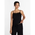thumbnail image 1 of Joyspun Women’s Lace Trim Ribbed Modal Cami, Sizes XS-3X, 1 of 5