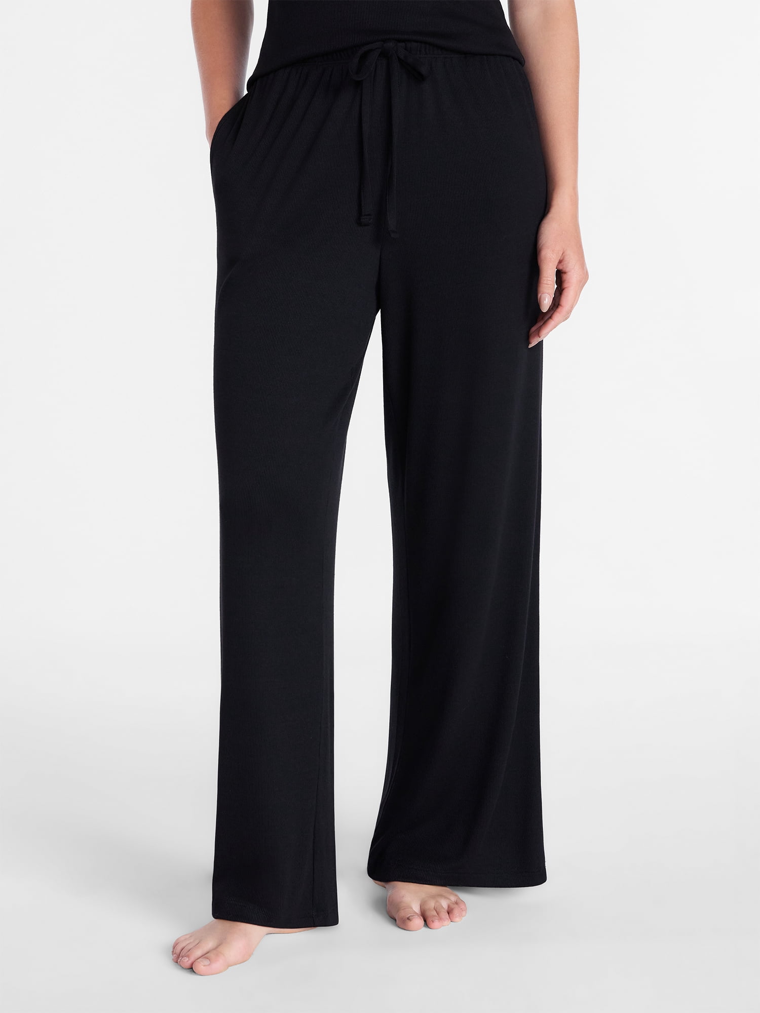 Joyspun Women’s Modal Blend Ribbed Sleep Pants, 29'' Inseam, Sizes XS-3X