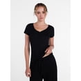 thumbnail image 1 of Joyspun Women’s Modal Blend Ribbed Henley Sleep Top, Sizes XS-3X, 1 of 6