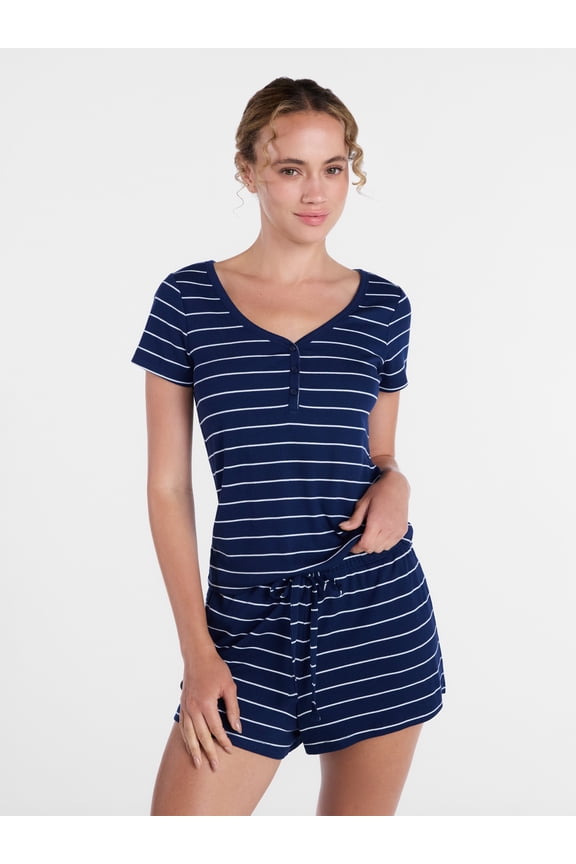 Women’s Modal Blend Ribbed Henley Sleep Top, Sizes XS-3X