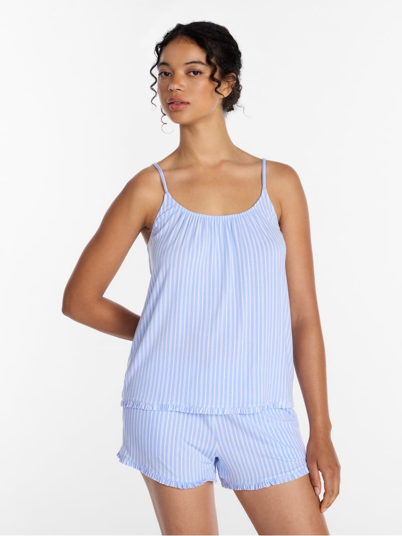 トップス JUDIN Layered frill camisole set Joyspun Women's Modal-Blend Ruffle Trim Cami and Shorts Sleepwear