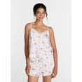 thumbnail image 1 of Joyspun Women's Lace Trim Stretch Satin Cami and Shorts Set, 2-Piece, Sizes XS-3X, 1 of 6