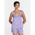 thumbnail image 1 of Joyspun Women’s Stretch Satin Cami and Shorts Pajama Set, 2-Piece, Sizes XS-3X, 1 of 6