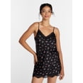 thumbnail image 1 of Joyspun Women's Lace Trim Stretch Satin Chemise, Sizes S-3X, 1 of 5