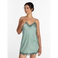 thumbnail image 1 of Joyspun Women's Lace Trim Stretch Satin Chemise, Sizes S-3X, 1 of 6