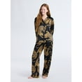 thumbnail image 1 of Joyspun Women’s Stretch Satin Notch Long Sleeve Top and Pants Pajama Set, 2-Piece, Sizes XS-3X, 1 of 5