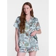 thumbnail image 1 of Joyspun Women’s Stretch Satin Sleep Top and Shorts, 2-Piece Set, Sizes XS to 3X, 1 of 6