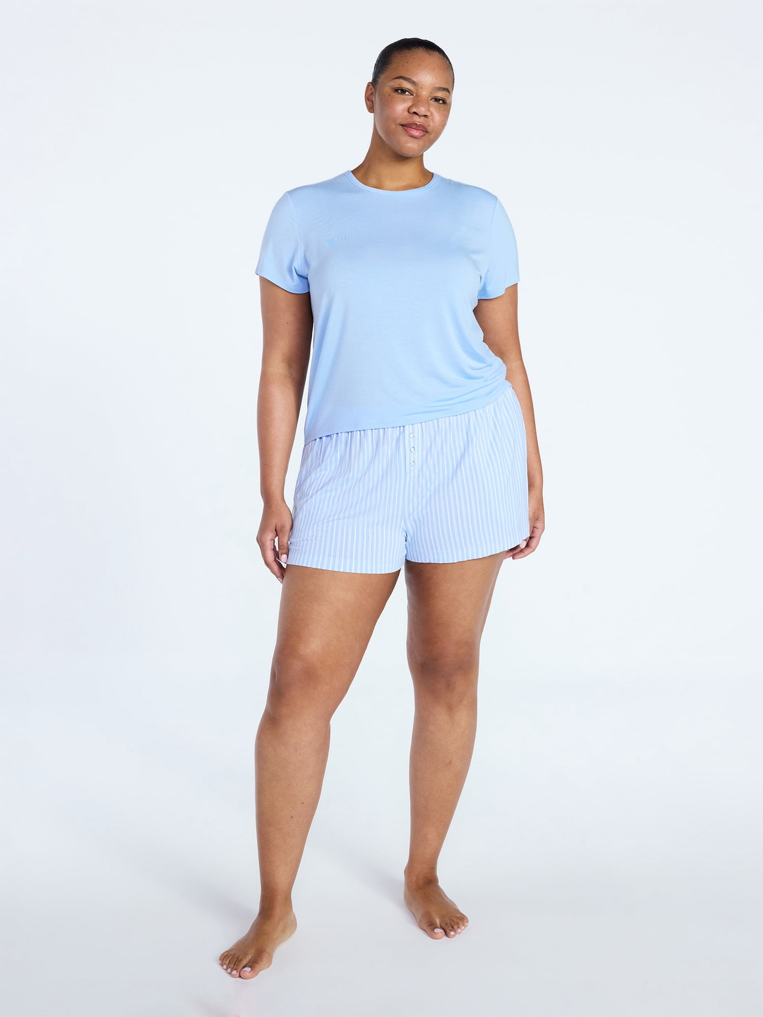 Joyspun Women’s Sleepwear Modal Pajama Shorty Shorts, 2.5'' Inseam, Sizes S-3X
