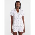 thumbnail image 1 of Joyspun Women's Dreamy Soft Collection Notch Collar Top and Shorts Pajama Set, 2-Piece, Sizes XS-3X, 1 of 6