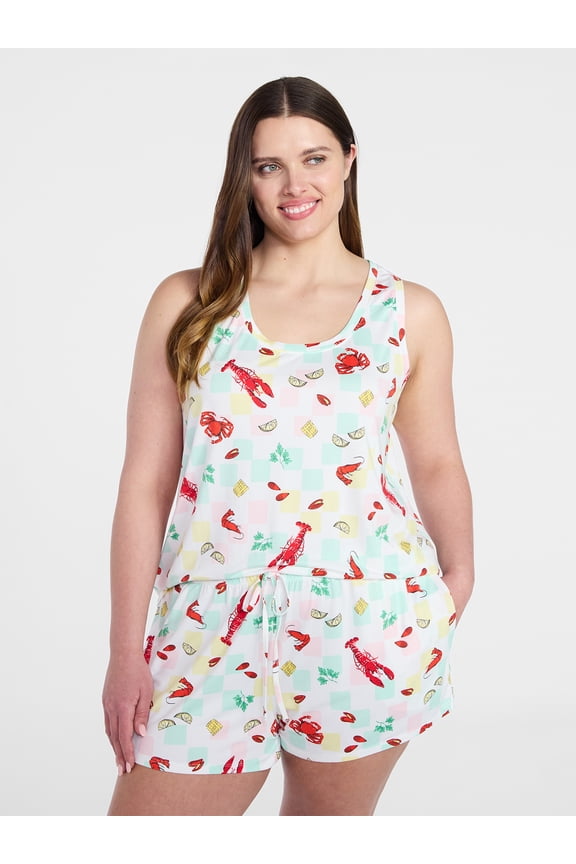 Women's Tank Top and Shorts Pajama Set, 2-Piece, Sizes XS-3X