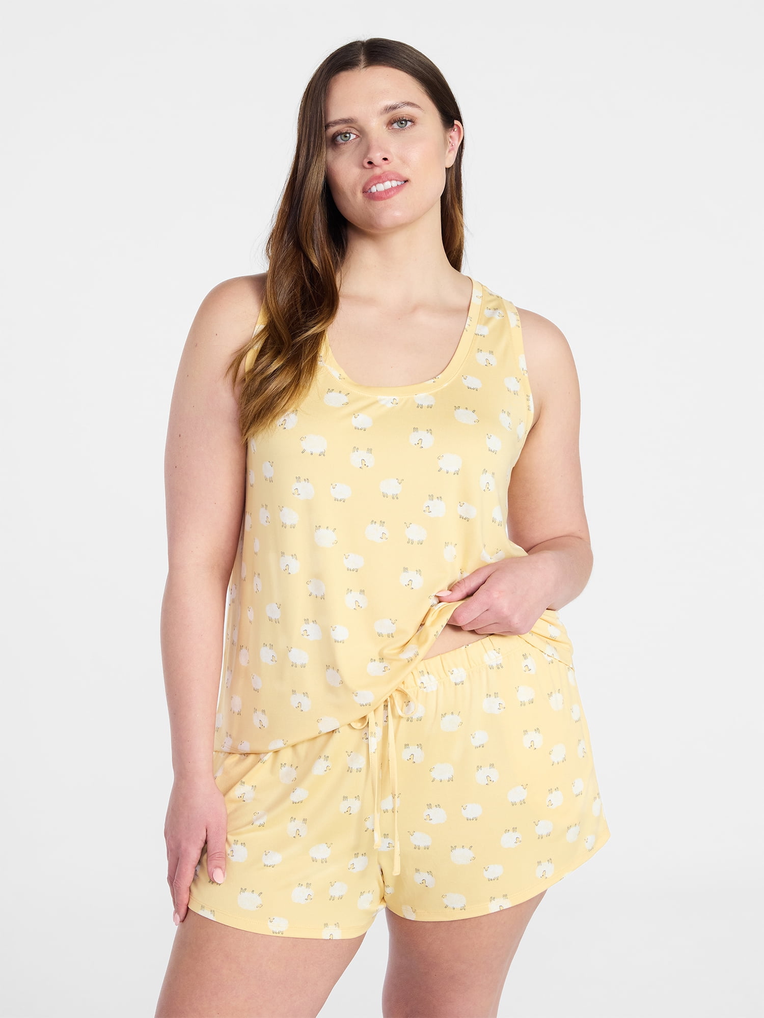 Women's Tank Top and Shorts Pajama Set, 2-Piece, Sizes XS-3X